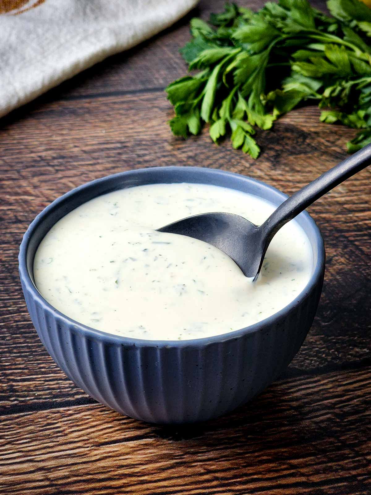 Bowl of buttermilk ranch dressing