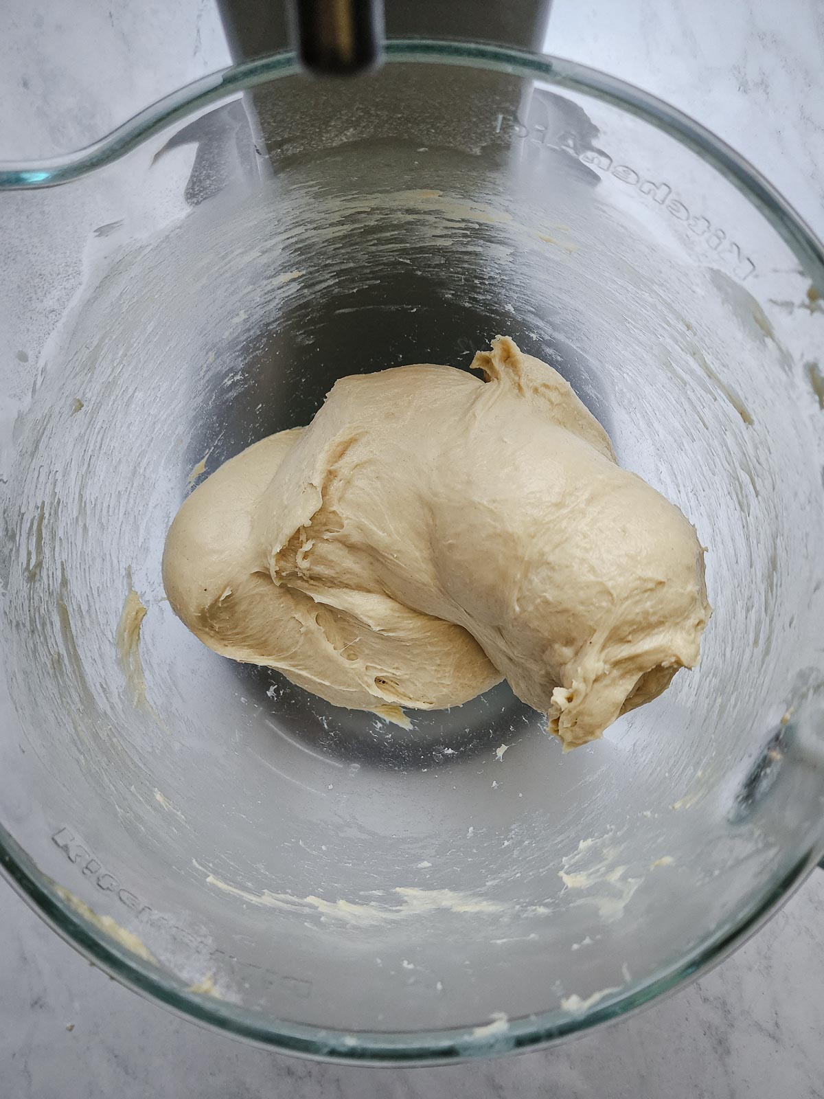 Chai-Spiced Cinnamon Rolls Step 5: Knead for 8 to 10 minutes until a smooth dough forms and pulls away from the sides of the bowl.