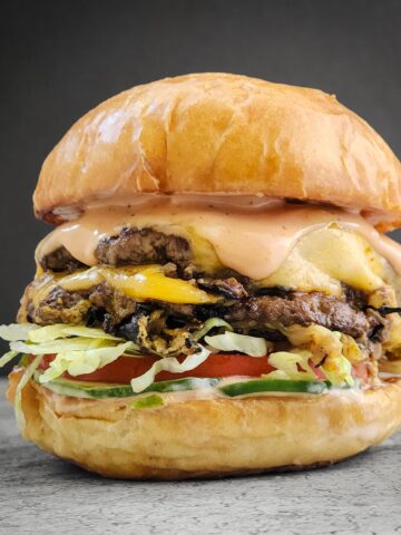 Double-double animal style smash burger